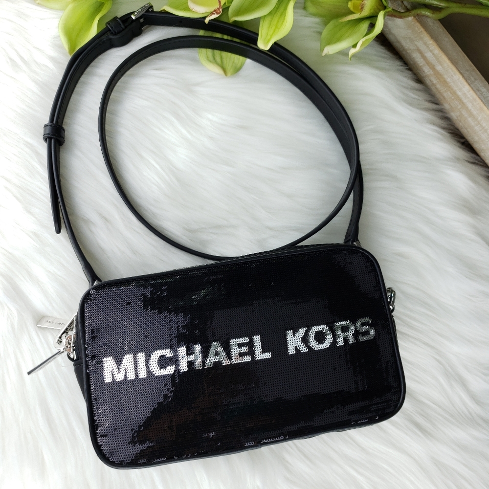 🌺NWT Michael Kors SM Kenly sequin crossbody bag - Picture 2 of 11
